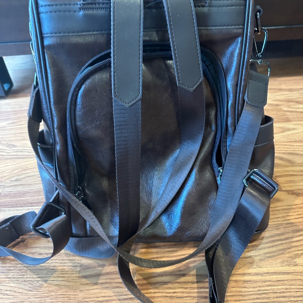 Brown Backpack Purse - image 3